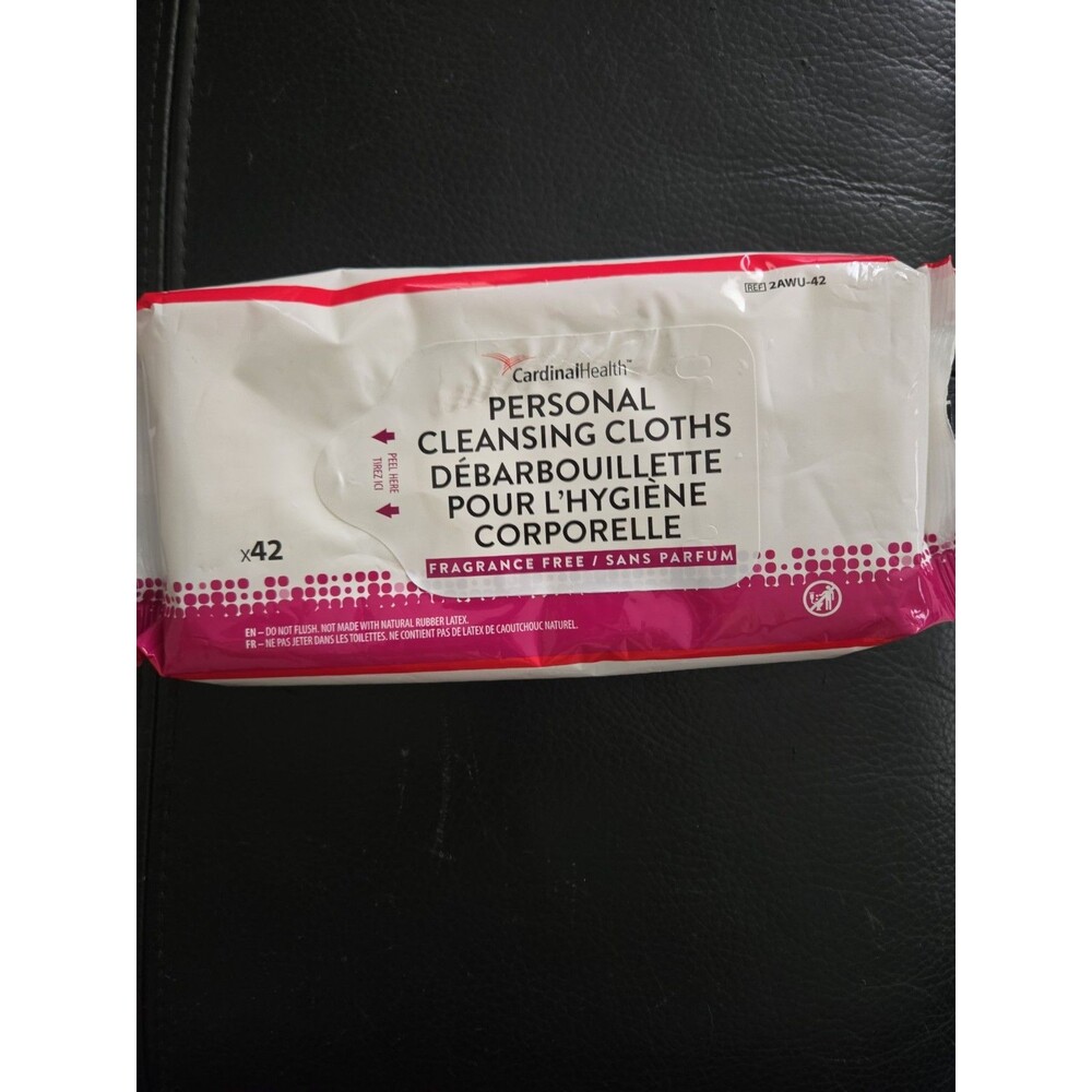 Cardinal Health Personal Cleansing Cloths Fragrance Free 2AWU-42 42 count 7/27